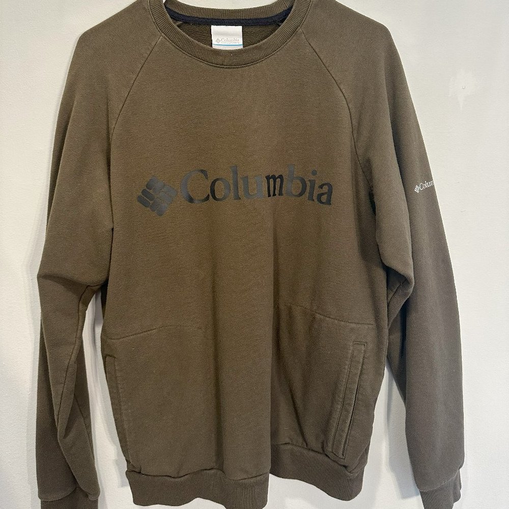 Columbia Olive Green Crewneck Sweatshirt Mens Medium
